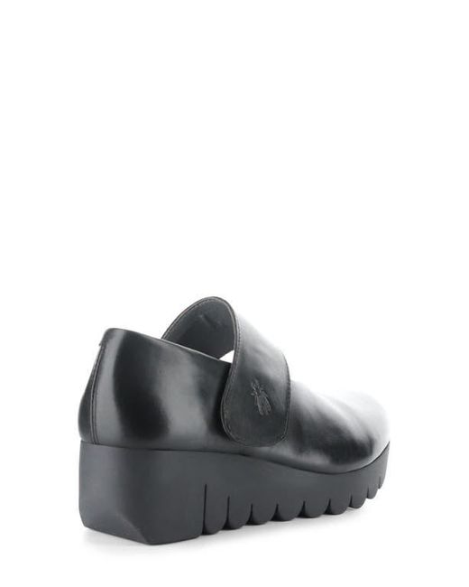 Fly London Black Vari Mary Jane Platform Wedge Pump