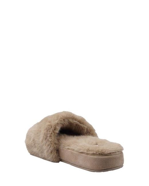 National Comfort Brown Macklin Faux Fur Slipper