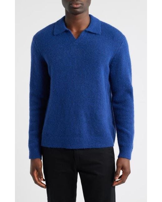 Wax London Blue Carter Polo Sweater for men