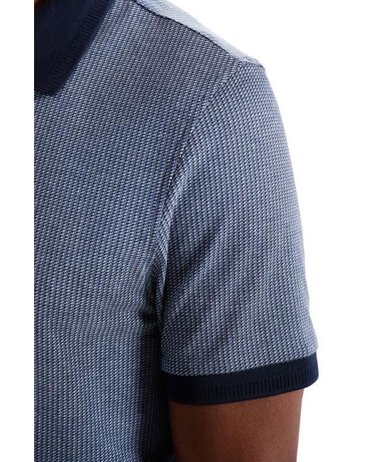 Bugatchi Blue Mercerized Cotton Polo for men