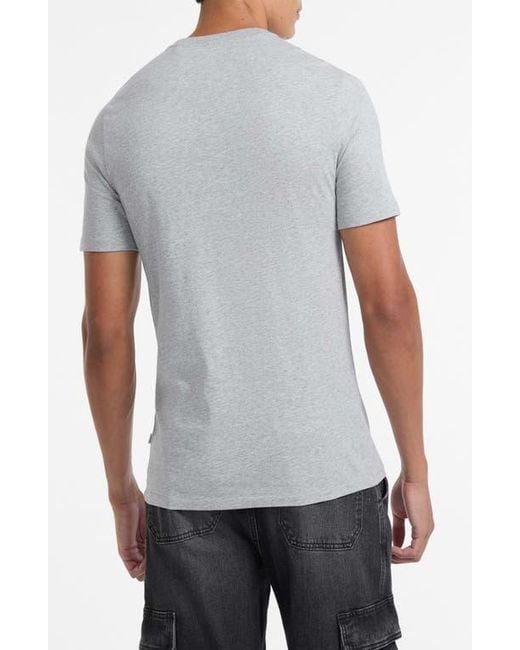 Guess Gray Slim Fit Organic Cotton Logo Graphic T-Shirt for men
