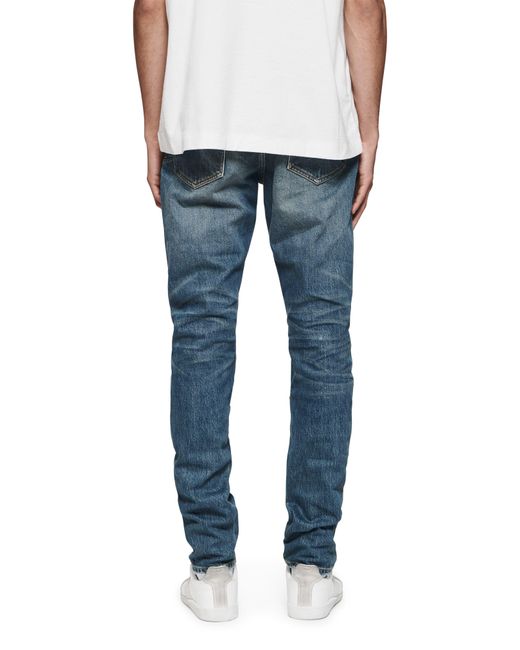 Purple Brand Blue Blowout Ripped Skinny Jeans for men