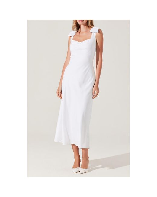 Astr White Kateleya Bow Strap Dress