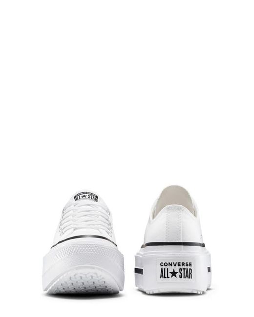 Converse White Gender Inclusive Chuck Taylor All Star Lift Double Stack Low Top Platform Sneaker