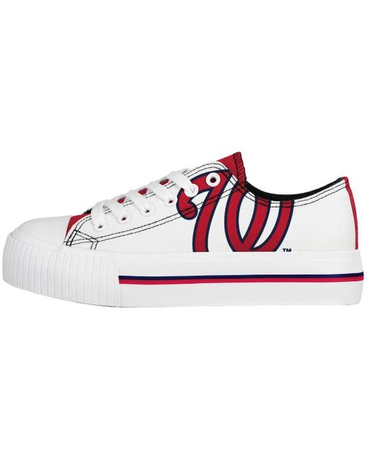 FOCO Washington Nationals Platform Canvas Shoes in Red Lyst