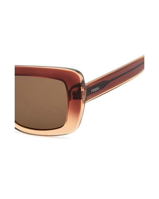 Fossil Brown 52Mm Gradient Rectangular Sunglasses