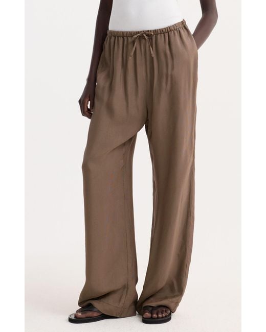 Rohe Brown Mini Check Relaxed Drawstring Pants