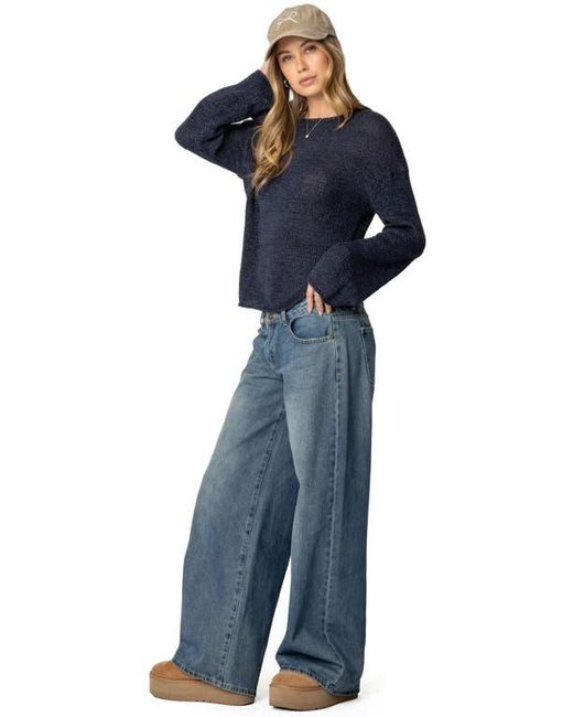 Edikted Blue Drop Shoulder Sweater