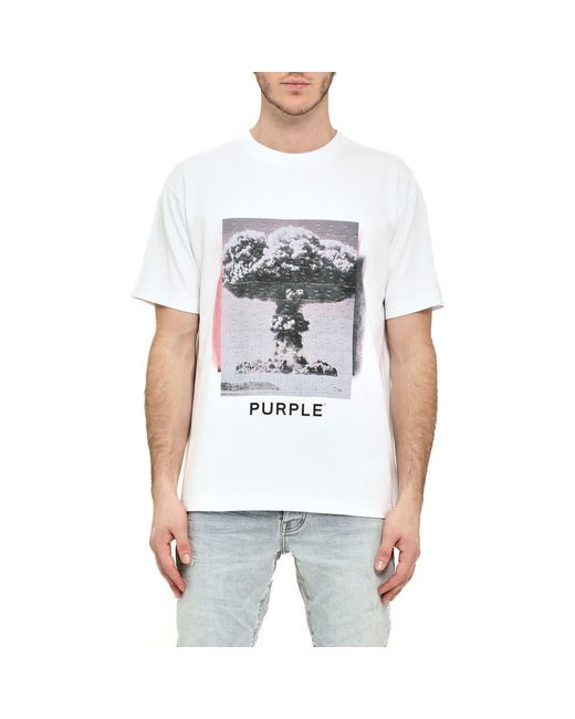 Purple Brand White Heavyweight Jersey Graphic T-Shirt for men