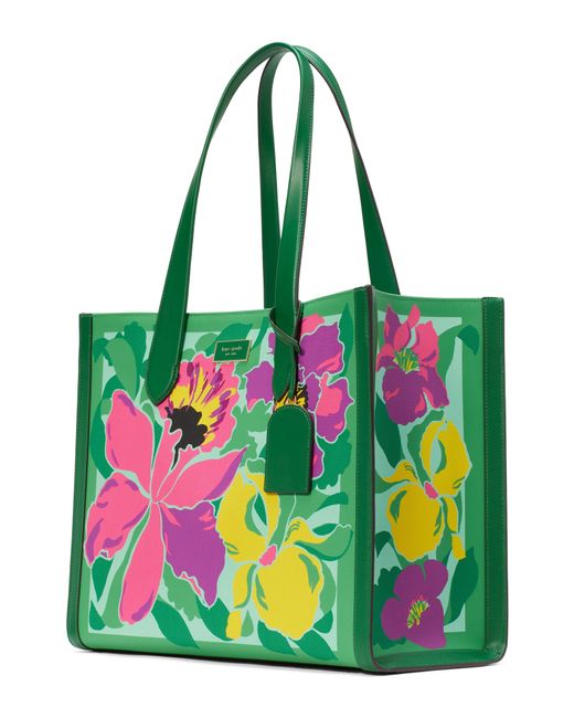 Kate Spade Multicolor Manhattan Orchid Bloom Canvas Tote for men