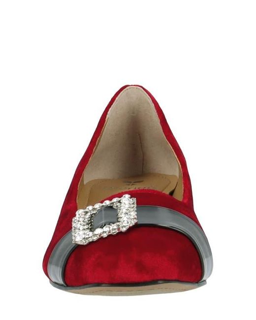 J. Reneé Red Kreengle Square Toe Pump