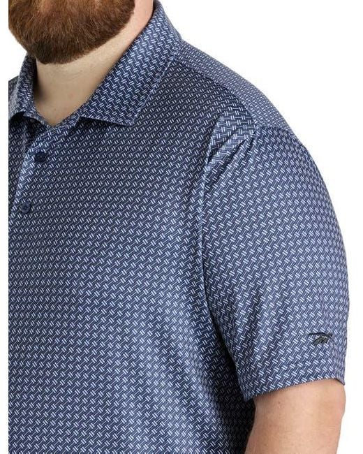 Reebok Blue Big & Tall Basketweave Performance Polo Shirt for men
