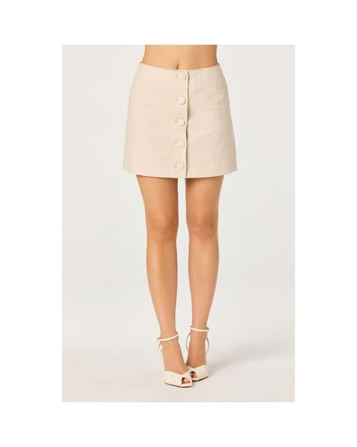 Astr Natural Cailey Button-Up Skirt