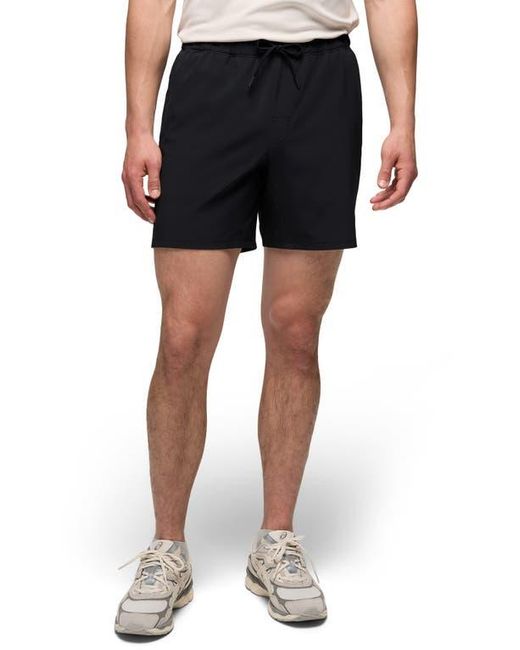 Prana Black Discovery Trail Drawstring Shorts for men