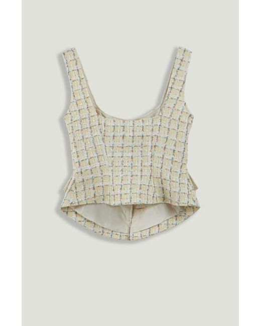 Nocturne Gray Button Accessory Tweed Bustier