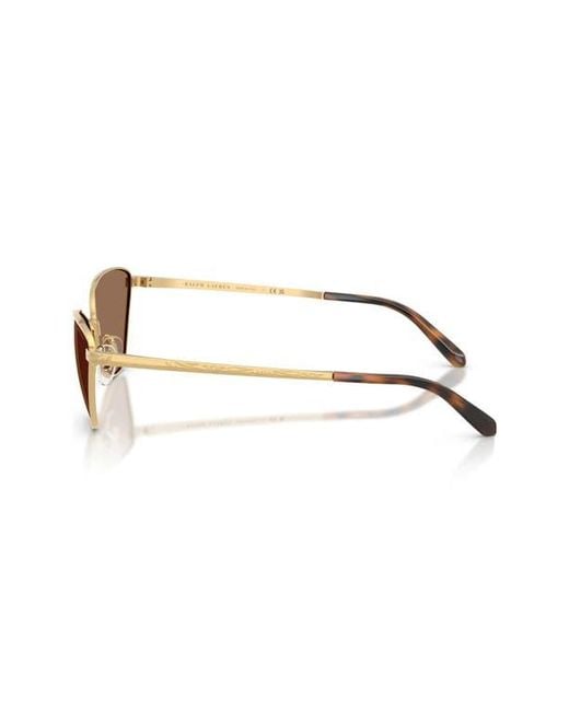 Ralph Lauren Brown 60Mm Rectangular Sunglasses