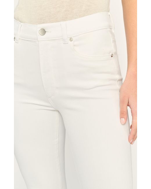 DL1961 White Bridget Instasculpt Raw Hem Bootcut Jeans