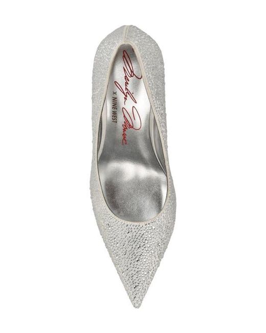 Nine West White Glamor Pointed Toe Pump