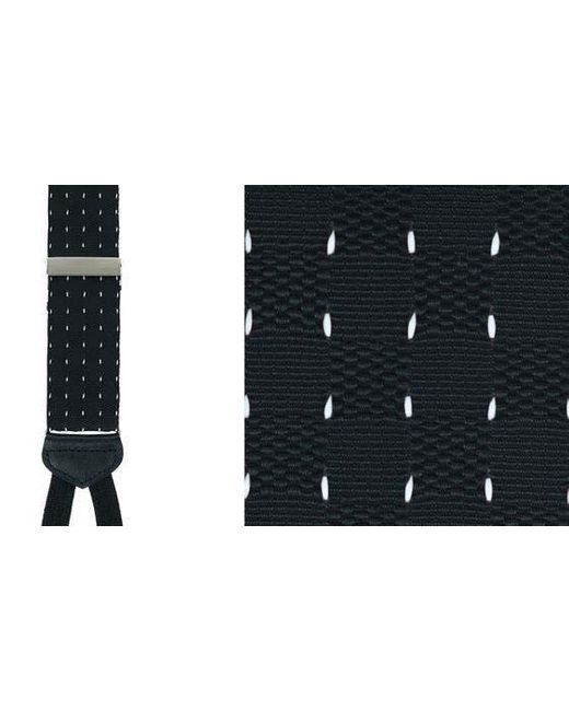 Trafalgar Black Pindot Silk Formal Suspenders for men