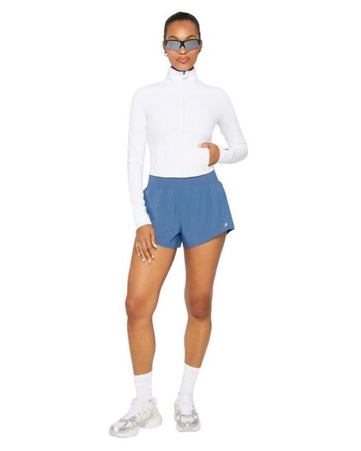 Fabletics White Perfect Storm Cropped Train Jacket