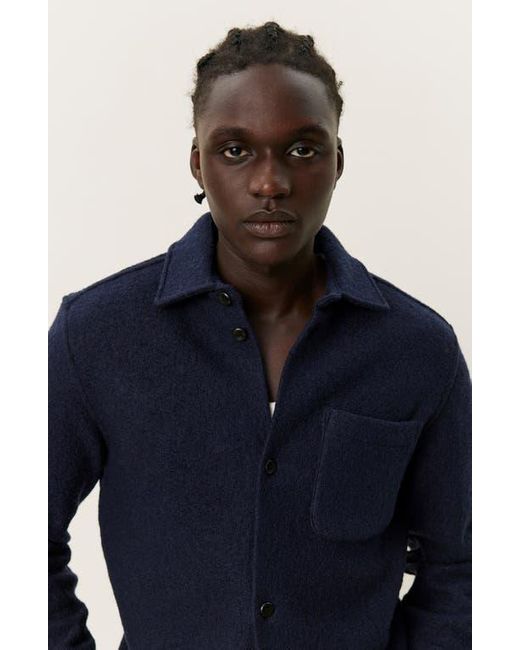 Les Deux Blue Kaleb Bouclé Shirt Jacket for men