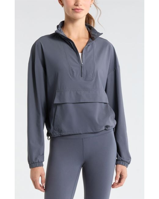 Zella Blue Transit Pullover Jacket