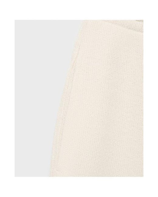 Mango Natural Textured Drawstring Shorts for men