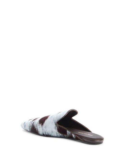 Dries Van Noten Blue Square Toe Velvet Mule