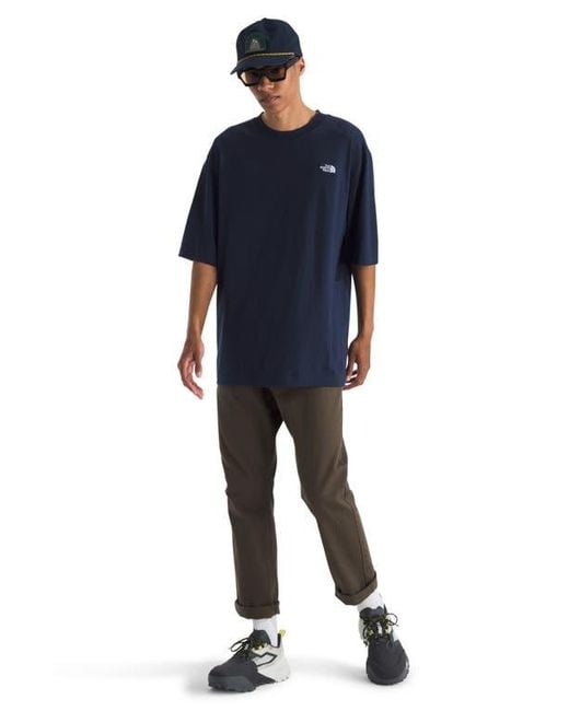 The North Face Blue Essential Oversize Cotton T-Shirt for men