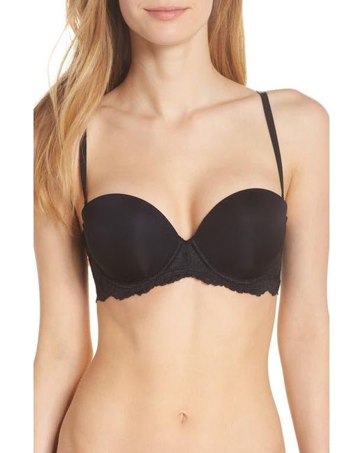 On Gossamer Black Beautifully Basic Strapless Underwire Bra