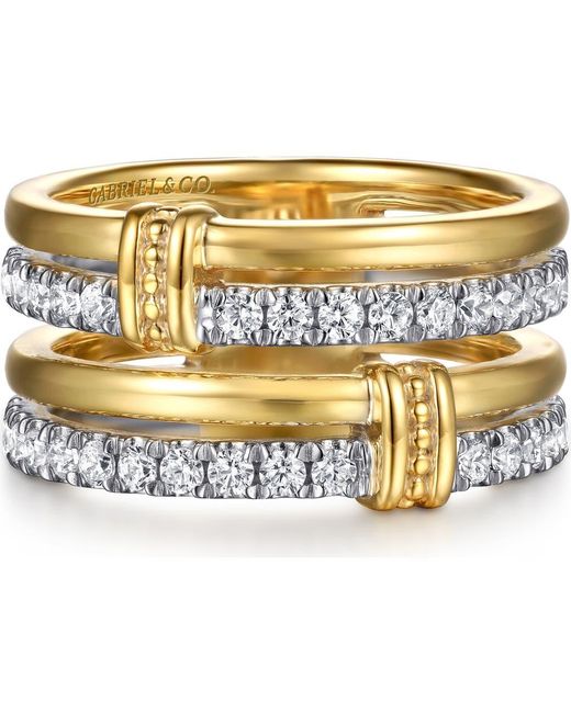 Gabriel & Co. Metallic 14K Diamond Stack Ring