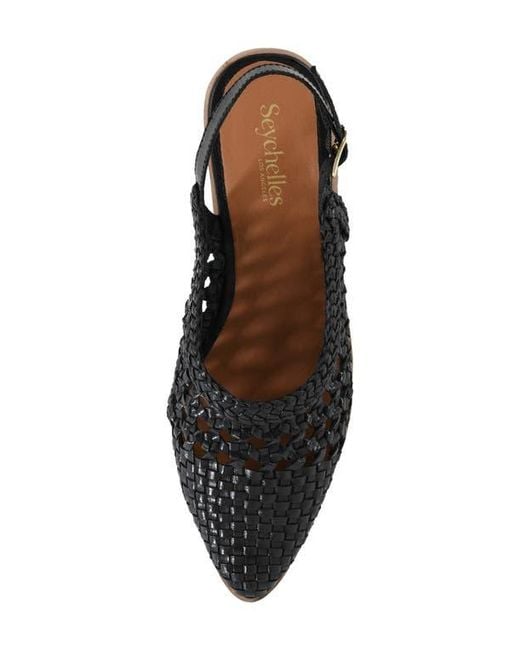 Seychelles Black Roxanne Slingback Flat