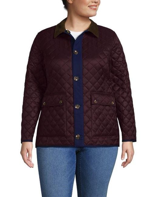 Lands' End Blue Reversible Barn Quilted Jacket