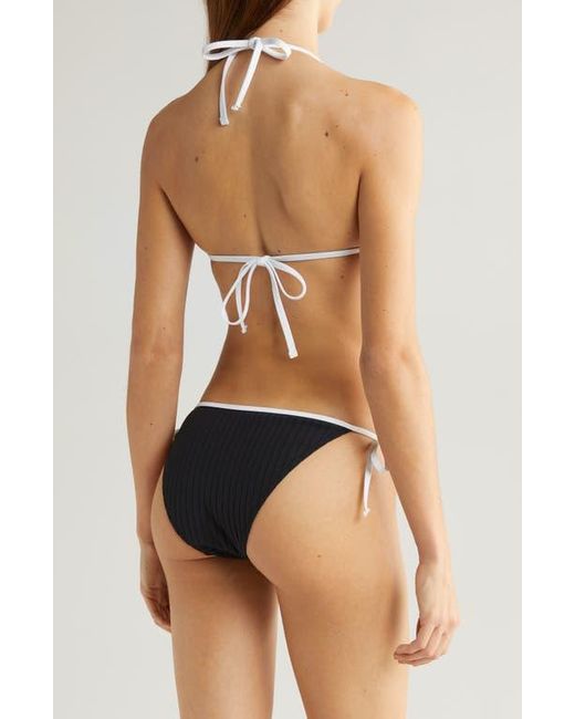 Solid & Striped Black Iris Rib Bikini Top