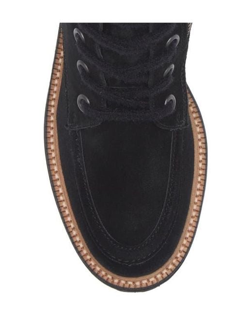 Paul Green Black Duke Leather Lace-Up Boot
