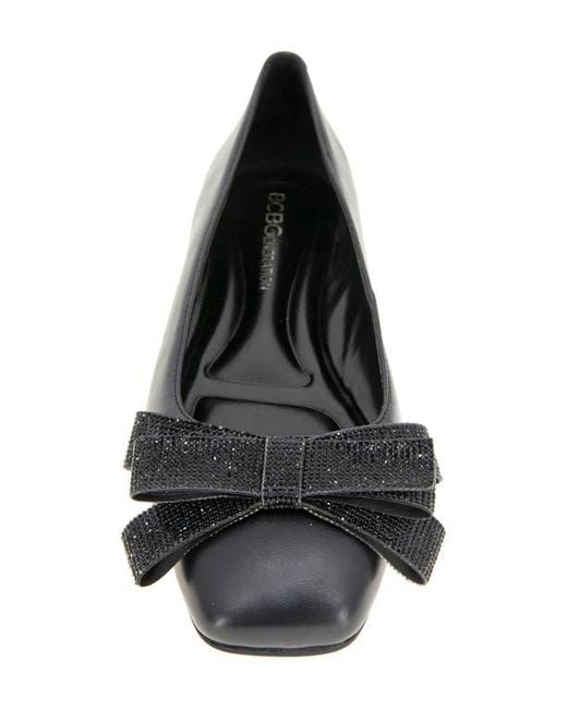 BCBGMAXAZRIA Black Haniba Bow Flat