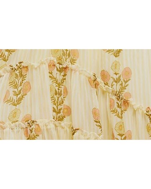 Free People Metallic Alejandra Smocked Bodice Tiered Sundress