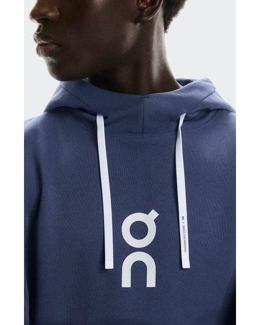 On Shoes Blue Club Oversize Organic Cott Blend Hoodie for men
