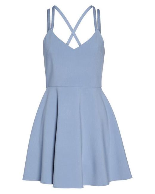french connection whisper light fit & flare dress French Connection Whisper Light Fit & Flare Dress in Blue
