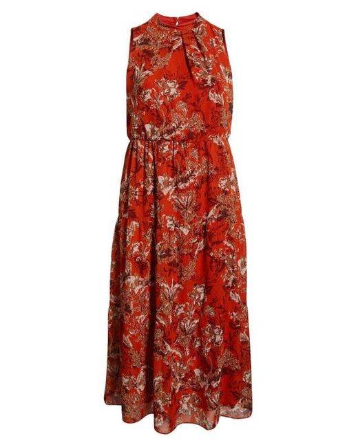 Julia Jordan Red Sleeveless Mock Neck Maxi Dress