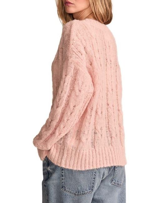 Lucky Brand Red Open Cable Stitch Sweater