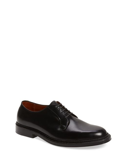 Alden Black Plain Toe Blucher Derby for men