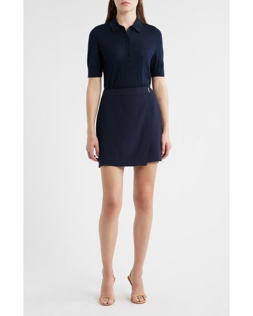 Boss Blue Fidenka Virgin Wool Polo Sweater