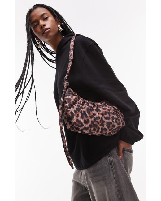 TOPSHOP Brown Cian Puffy Crossbody Bag