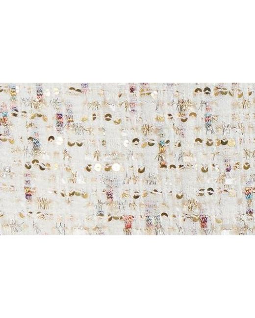 Giambattista Valli White Sequin Bouclé A-Line Skirt