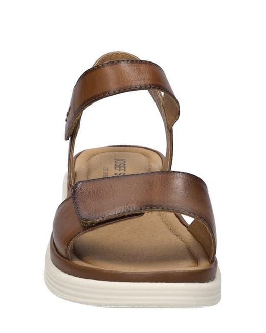Josef Seibel Brown Severan Ankle Strap Platform Wedge Sandal
