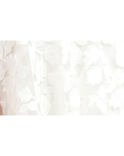 HELSI White Florence Sequin Floral Strapless Midi Dress