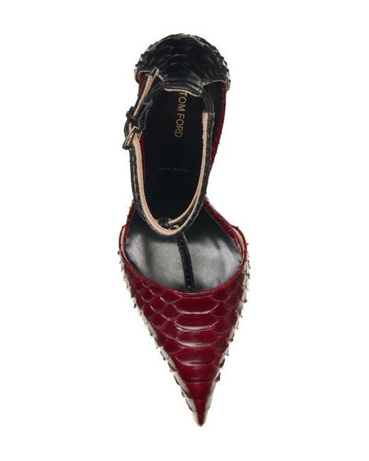 Tom Ford Red T-Strap Pump