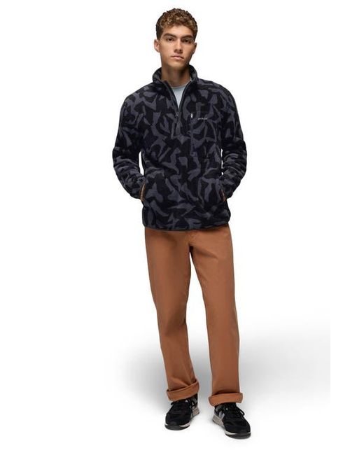 Prana Black Tuff Fluff Fleece Half Zip Pullover for men