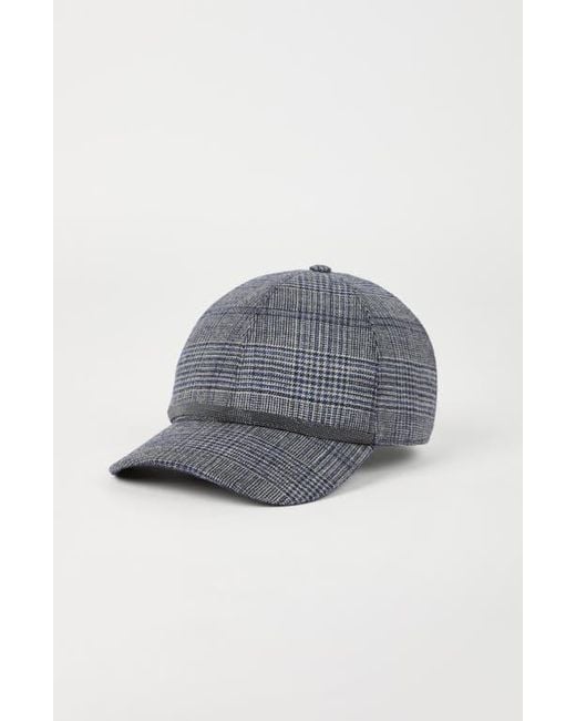 Brunello Cucinelli Gray Prince Of Wales Baseball Cap